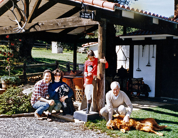 1981 — Mike & Ruth, Phil & June Shipley, and the Reagan’s dogs — The Reagan Ranch, Santa Barbara County, CA