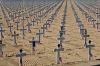 The original Arlington West Memorial, Santa Barbara, California.