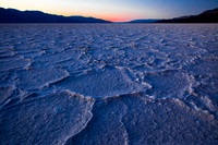 Badwater Basin, the lowest point in North America, with an elevation of 279 ft below sea level, Death Valley National Park, Inyo County, California.